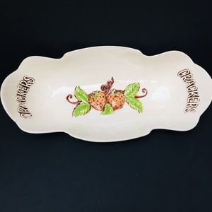 Vintage ceramic cracker serving bowl dish Glazed